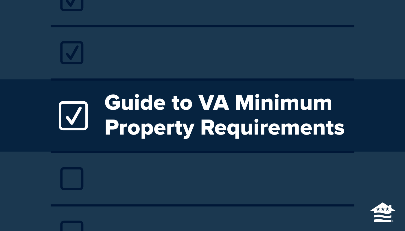 Check list with an entry titled "Guide to VA Minimum Property Requirements.